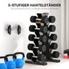 Five-Tier Dumbbell Storage Rack, for Home Gym Exercise - Black