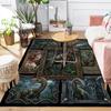 Dinosaur Evolution Pattern Rug Floor Mat for Living Room or Bedroom Soft and Comfortable Carpet a Gift for Birthday and Holiday.