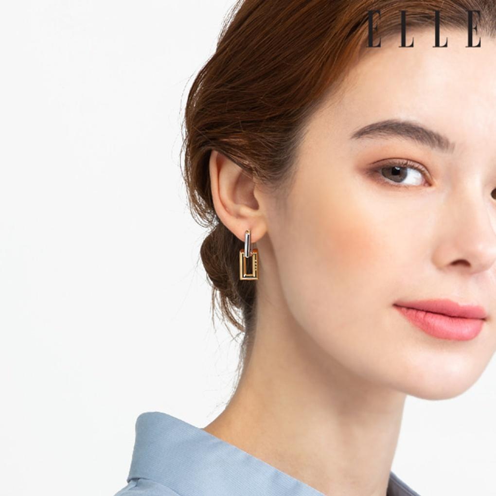 14K Combination One-Touch Earrings (Gold Pin) ELGPEE352