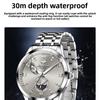 JINSHIDUN Fully Automatic Mechanical Watch Moon Phase Three-hand Men's Wristwatch