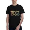 Vintage 1966 Geschenk Abgenutztes Design Herren 60. Geburtstag Humor T-Shirt Kurzarm Rundhals Baumwolle Bedruckte Kleidung T-Shirt