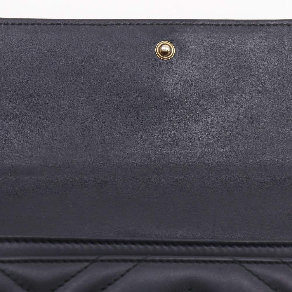 GUCCI GG Marmont Purse 443436 black Calfskin Women Used