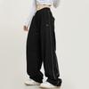 Damen Lässige Lockere Retro Gestreifte Sweatpants High-Waist Lässige Weitbeinige Hose