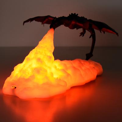3D-Raumdekor-Druck, LED-Lampen mit Feuerdrache und Eisdrache, wiederaufladbare Schreibtischlampe, bestes Geschenk für Kinder, Familien-Wohndekor