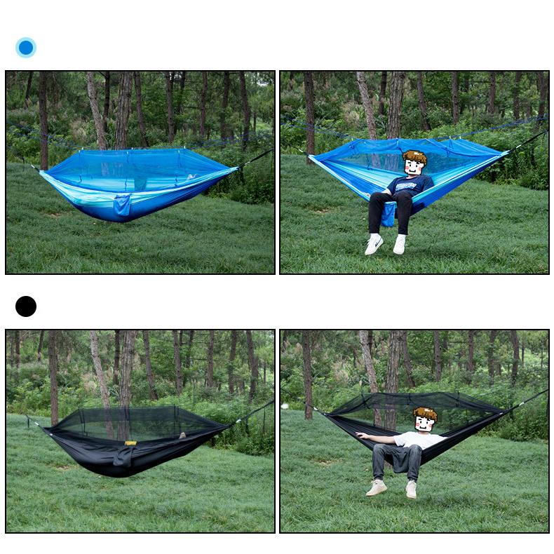 Hamac cu plasă de țânțari Hamac de camping în aer liber anti-țânțari cu plasă de țânțari 210T Pânză de parașută Hamac din nylon cu plasă criptată