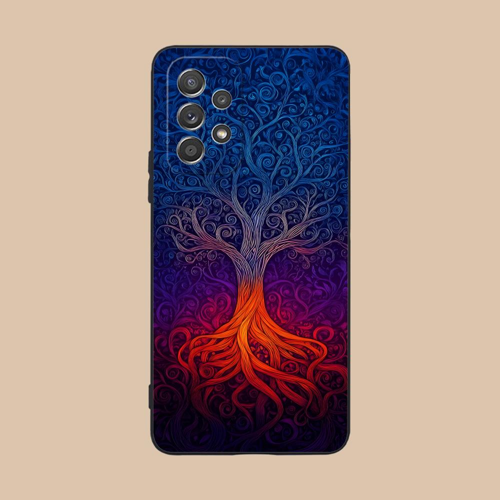 World Life Tree Mobile Phone Case for Samsung Galaxy M55 54 42 35 34 33 32 23 22 15 14 13 12 F55 5G Colorful Cover Cover Pretty