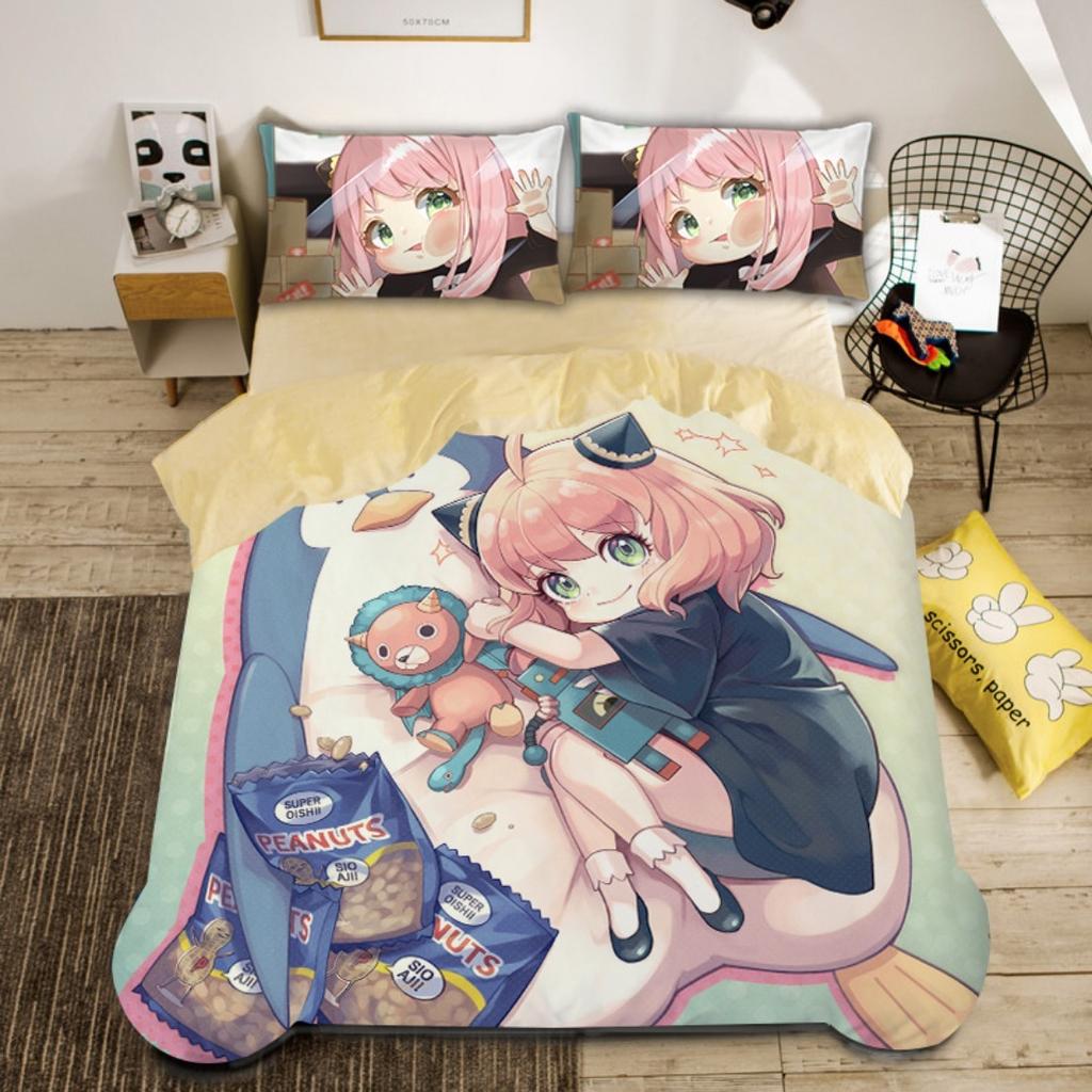 ese Anime Duvet CoverSpy Family Bedding CollectionSpy Funny Anya Quilt Cover With Pillowcase SingleDoubleQueenKing