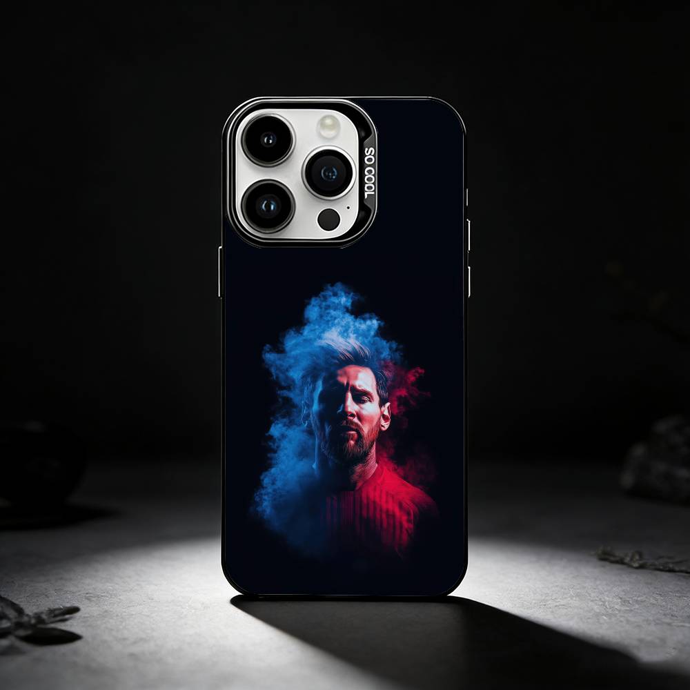 F-Football Lionel Messi-10 Phone Case For iPhone 17,16,15,14,13,12,11 Plus,Pro Max,XS,Colored silver phone case