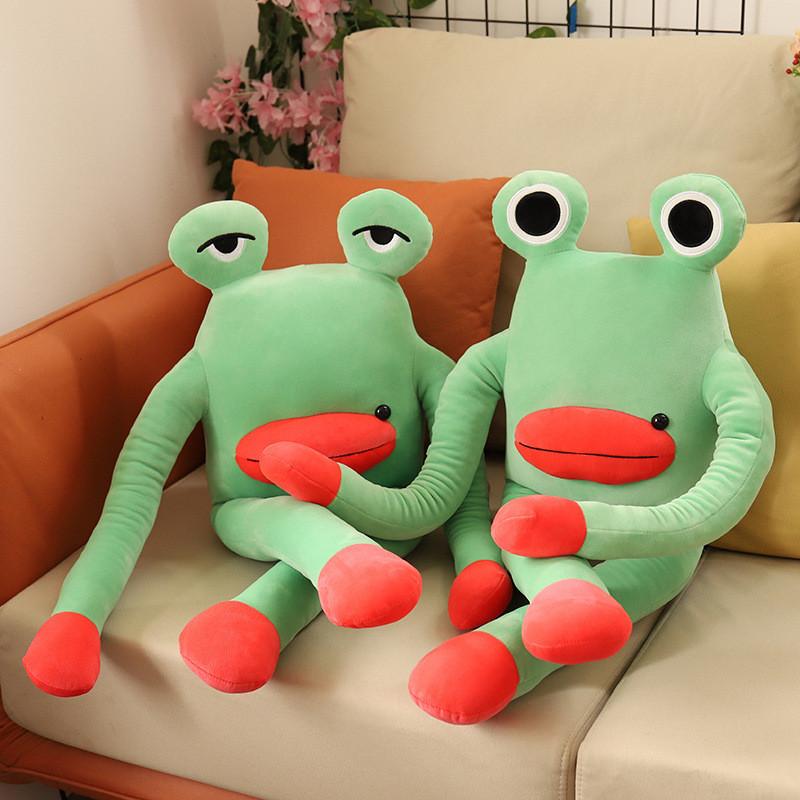Long Adorable Legged Frog Plush Toy Soothing Sleep Buddy Big Eyed Girl Kid Gift