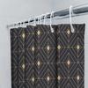 Art Deco Shower Curtain 3D Black Gold Diamonds Pattern Bathroom Decor Waterproof Fabric Shower Panel Set For Kids Bathrooms (128