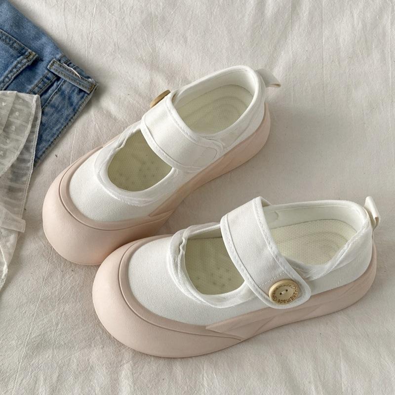 New Women's Shallow Opening Single Shoes Velcro Casual Sports Board Shoes