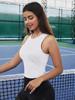 2025 Spring/Summer Women's Sporty Sleeveless T-Shirt with Back Cutout Design