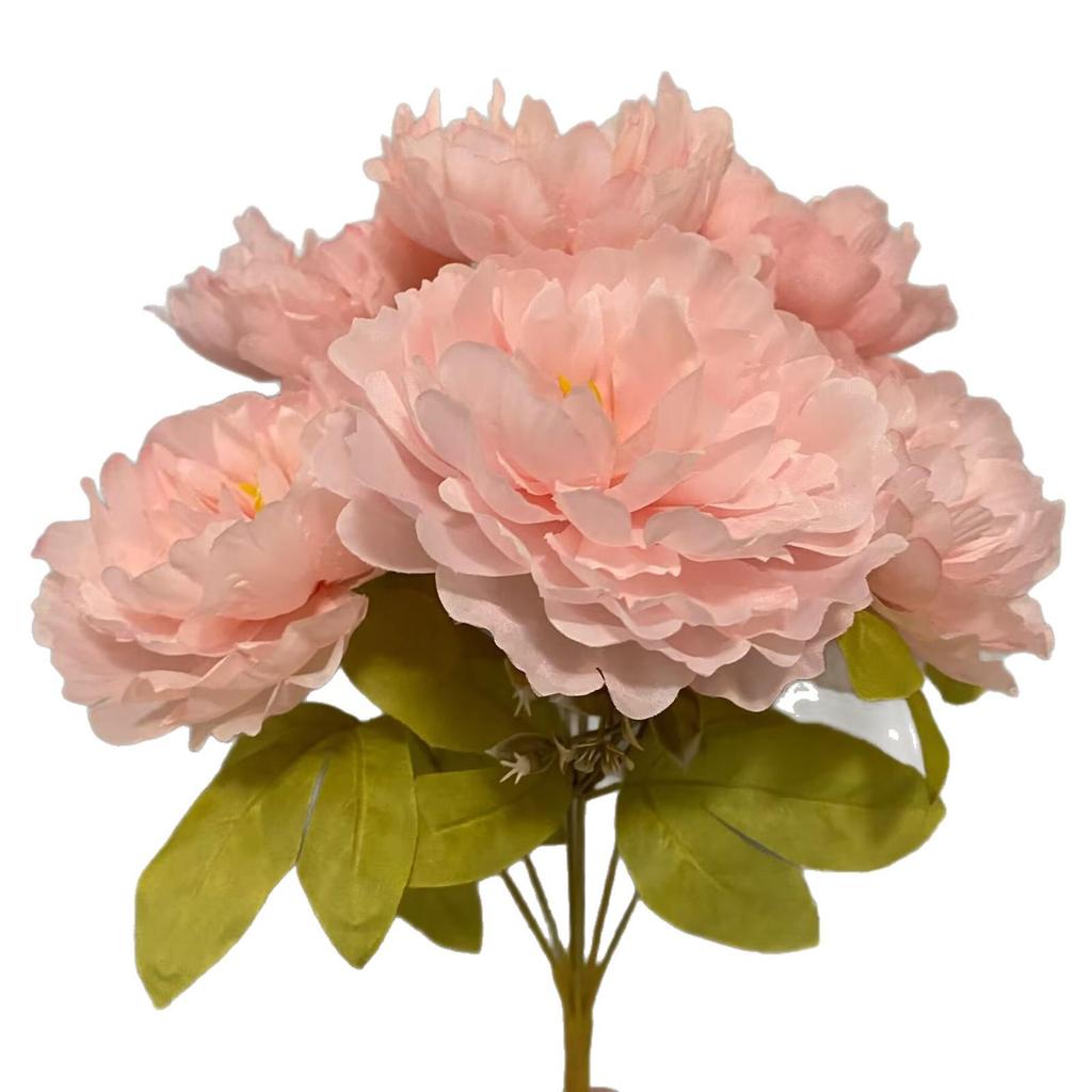 7-Head Peony Artificial Flower Bouquet for Weddings, Home Décor, and Photography