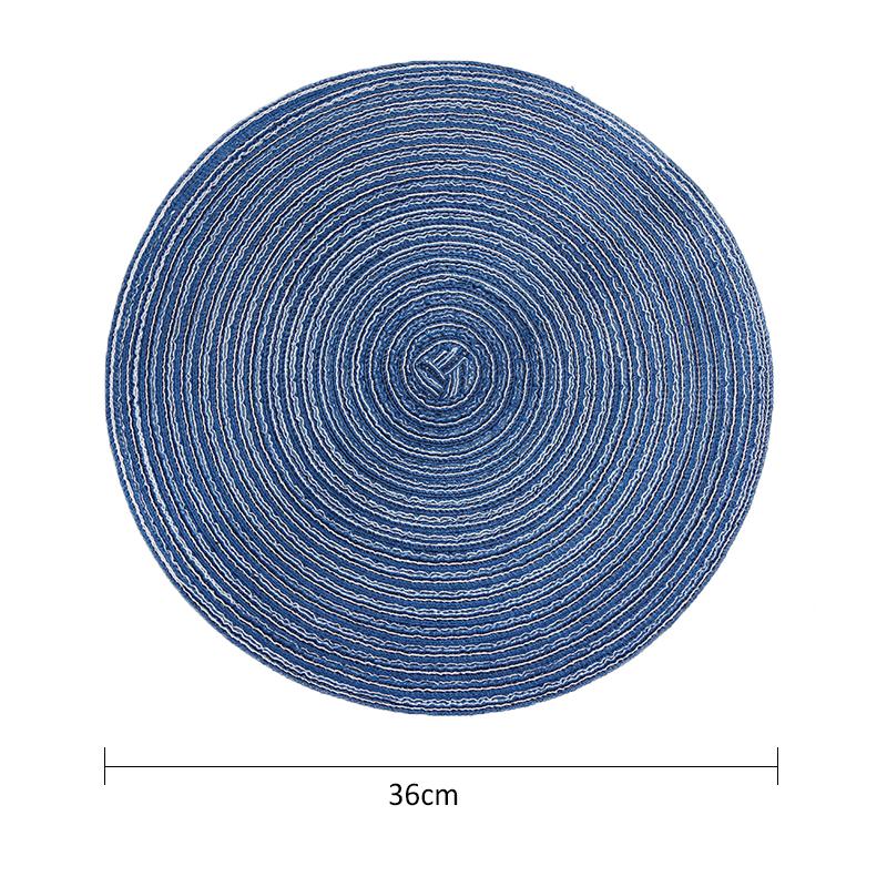 1pcs Woven Round Placemat Table Mat Pad Heat Resistant Bowls Coffee Cups Coaster Tableware Mat Home Decoration Kitchen Tool