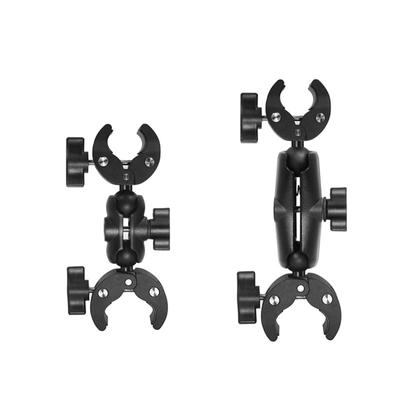 25mm Ballhead Double for Head Clamp Kit Motorcycle Double C for Head Clip Action Camera Bracket Aluminum Alloy