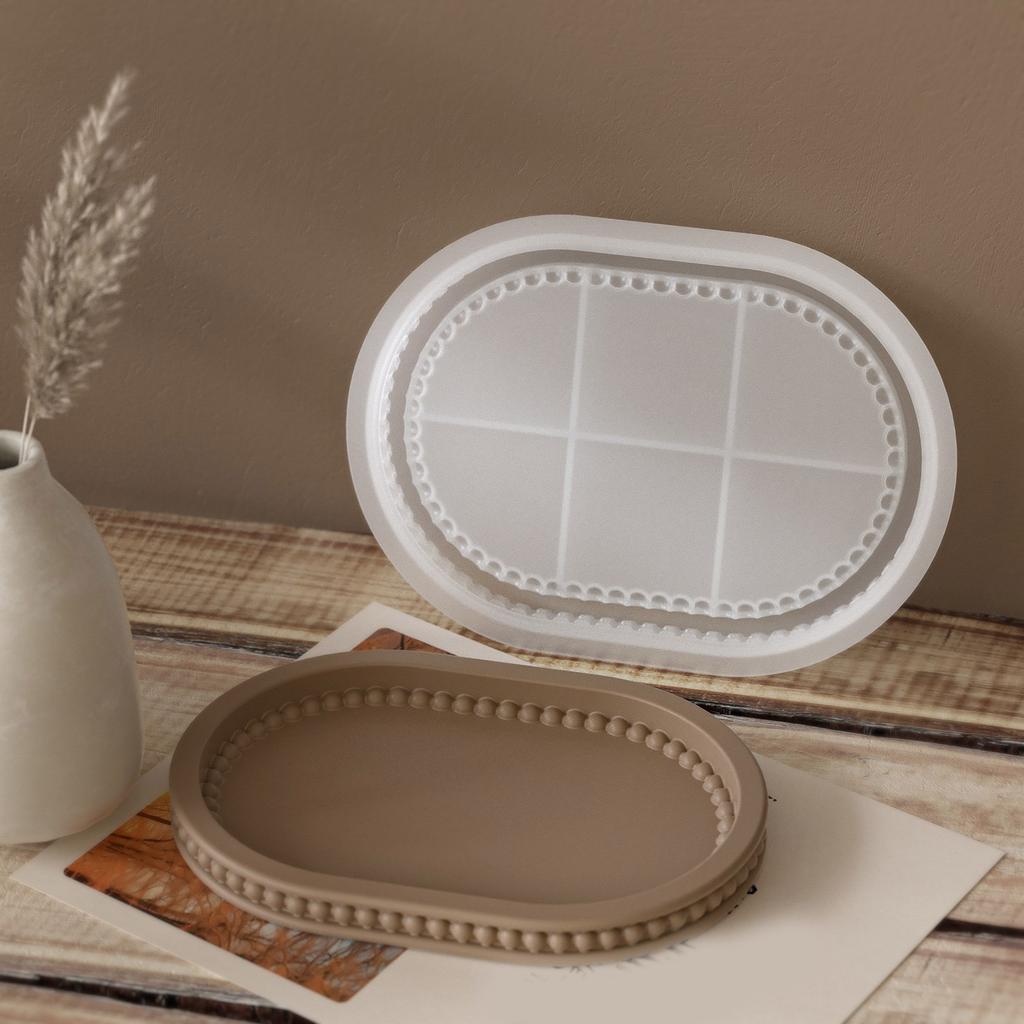 Víceúčelový velký oválný silikonový podnos ve tvaru talíře dodává teplo, je přenosný pro domácí setkání a kávové výstavy.