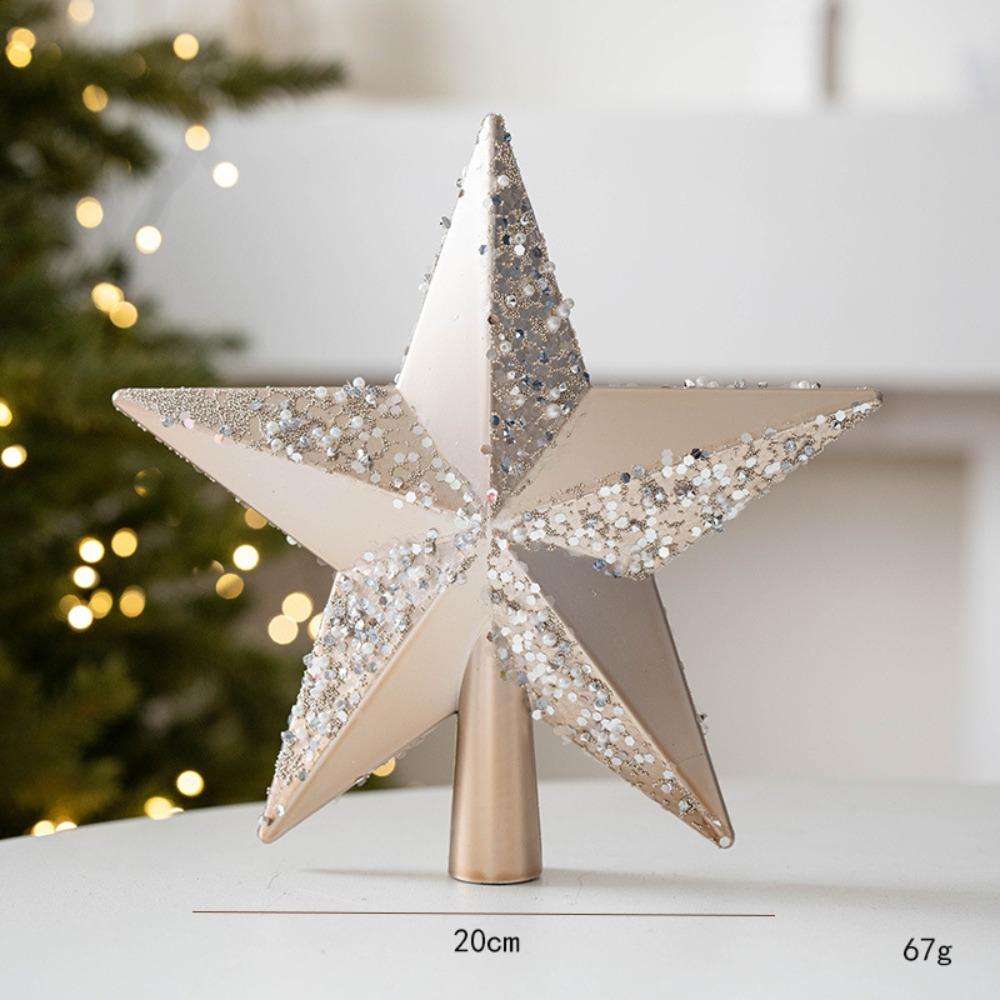 

New Plastic Gold Glitter Star 20cm Green Coffee Red XMAS Ornaments Christmas Tree Pendant шампанского