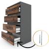 Chest of Drawers with 4 Drawers Gray Vintage 60CM TV Cabinet Living Room Furniture Sideboard