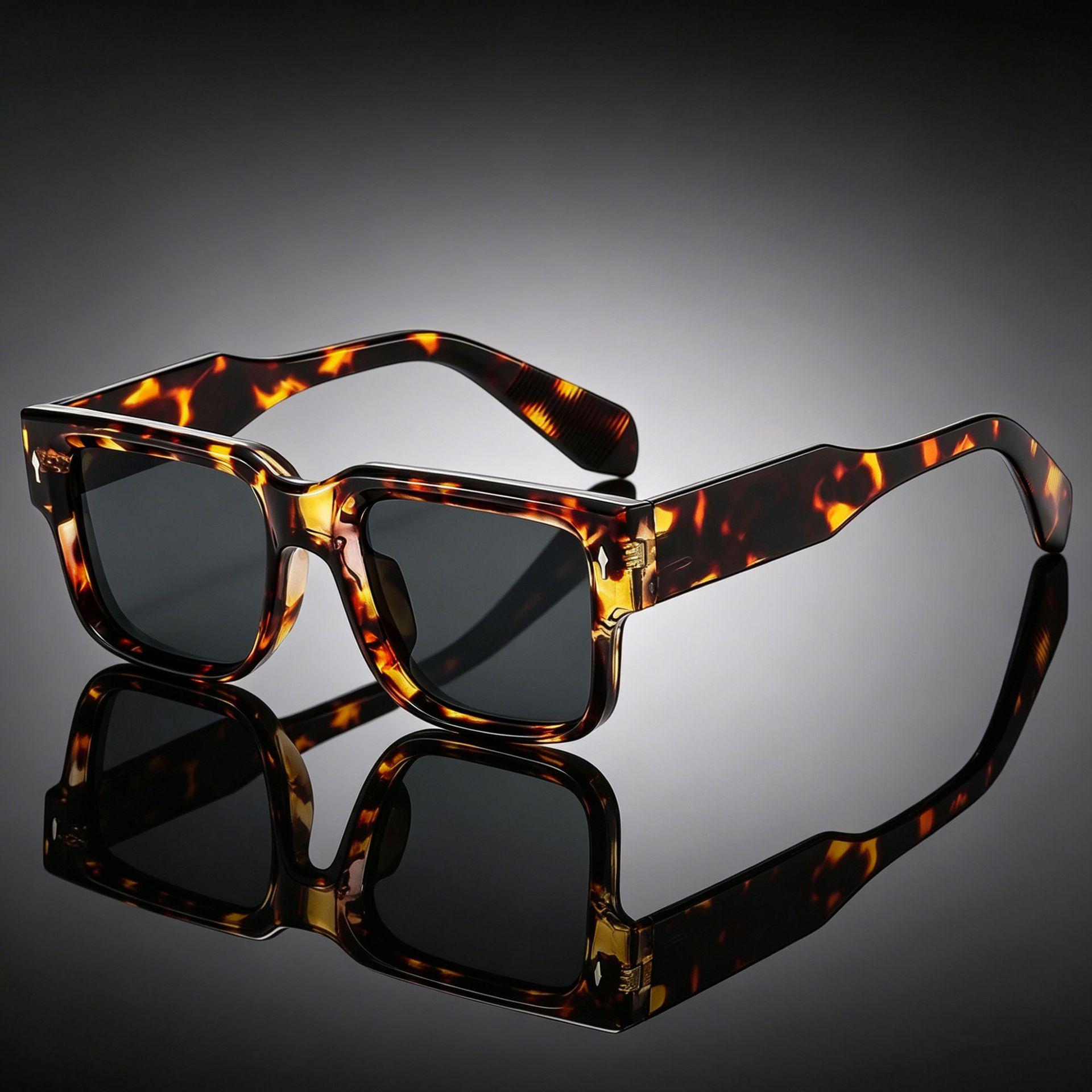 Unisex Trendy Square Sunglasses, Fashionable  UV Protective, European  American Street Style 89250