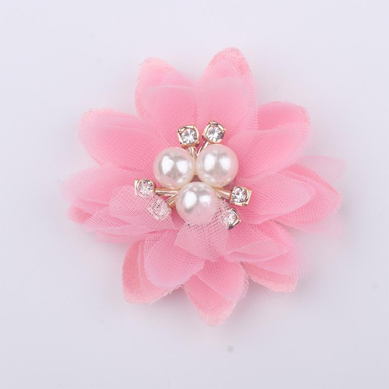 Fresh Handmade Pearl Flower Tulle Fabric Headwear for Kids - Realistic Jewelry Accessories