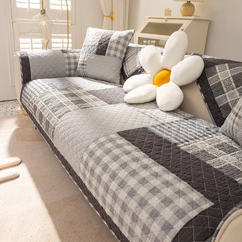 Sofa Cushion Four Seasons Universal Pure Cotton Cushion Simple Modern Nordic Cotton Non-Slip Sofa Towel Cover Cloth Cushion Summer