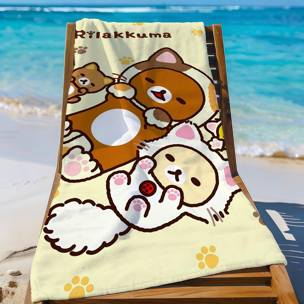 

Cartoon Cute R-Rilakkuma-S Cute Towel Sports Quick Dry Travel Camping Gear Sandproof Soft Light Large Beach Towel W30*H60(CM)