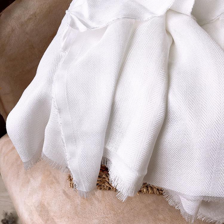 Popular Flax Plant Dyed White Scarf Summer Sunscreen Silk Silk Scarf Solid Color Cotton And Linen Shawl