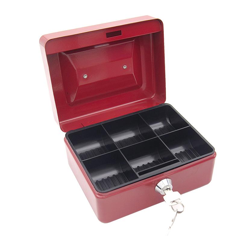 Practical Mini Petty Cash Money Box Stainless Steel Security Lock Lockable Safe Small Fit For House Decoration