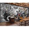 Cool 3d Graffiti Wallpaper 3d Motorcycle Car Mural Bar Cafe Club Wallpaper Car Shop Industrial Decoration Wallpaper