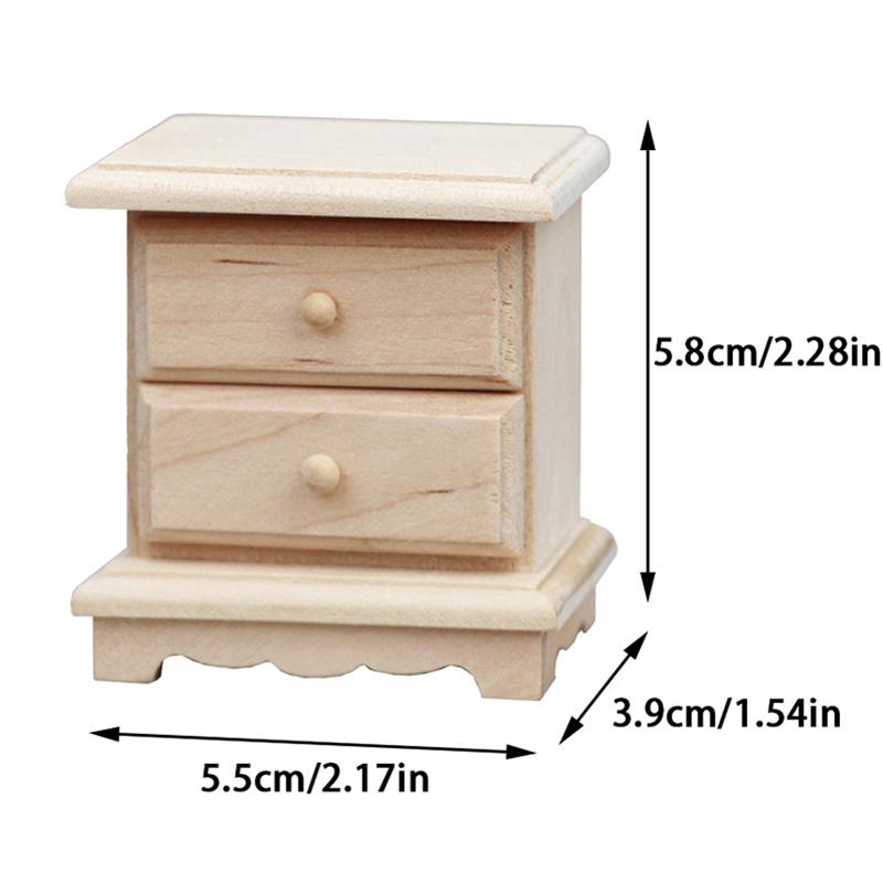 1:12 Dollhouse Miniature Bedside Table Chest Of Drawers Nightstand Furniture Model Decor Toy Doll House Toys Accessories