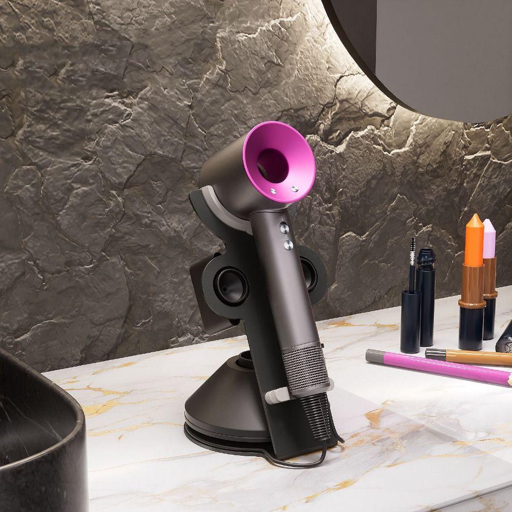 3-In-1 Hair Dryer Holder Metal Bathroom Organizer Portable Hair Dryer Storage Rack  for Home