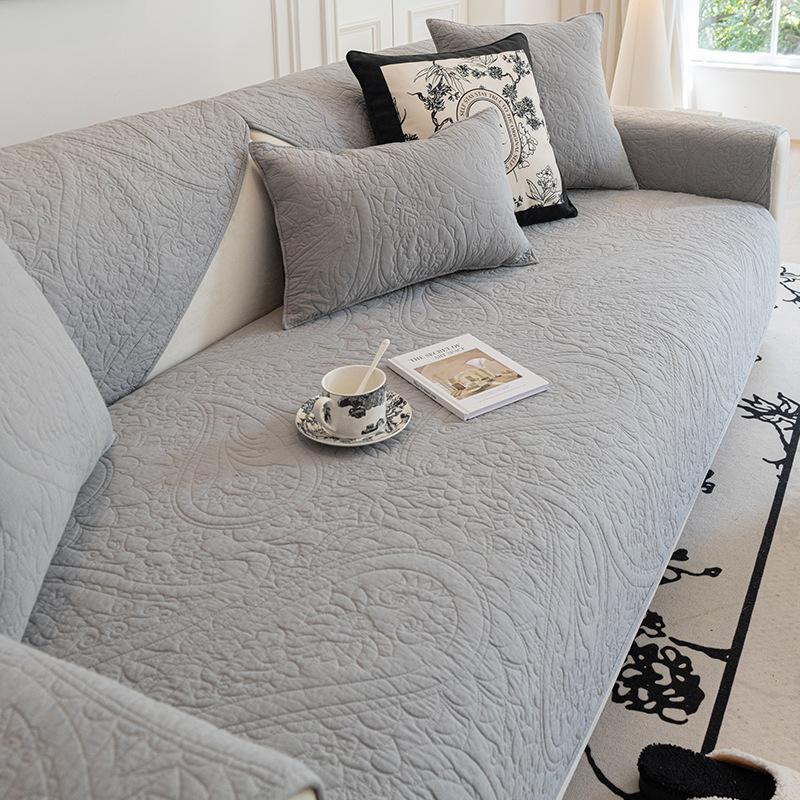 Nordic Washed Cotton Sofa Cushion Modern Seat Cushion Bed & Breakfast Non-Slip Jacquard Sofa Cover Four Seasons Universal Cover Cloth