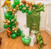 Dinosaur Aluminum Foil Balloon Set Kids Birthday Party Arch Decorated with Green Latex Balloon Chain Combo