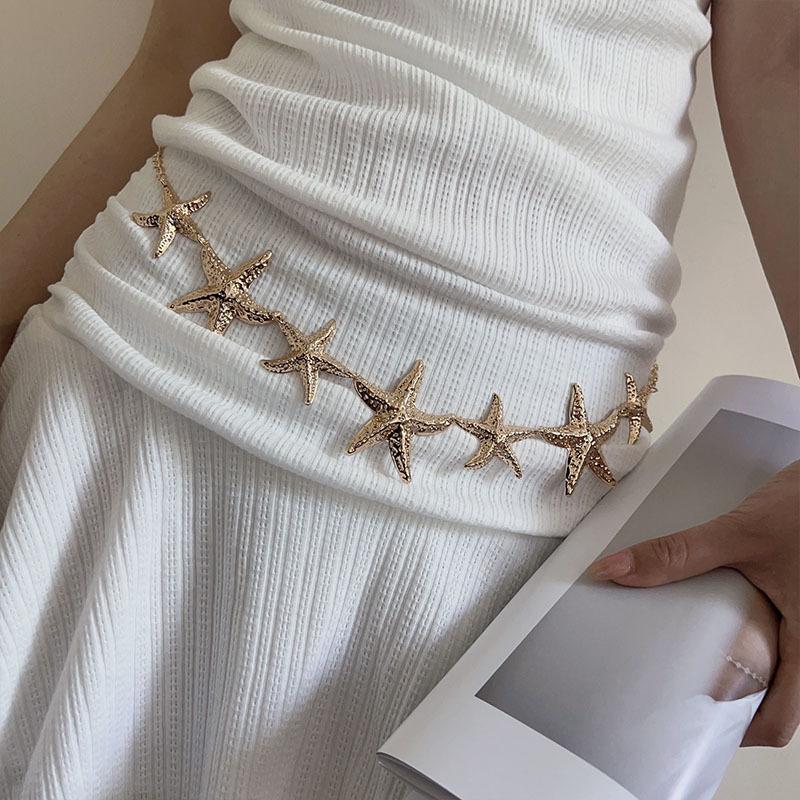 

Складной кулон-бахрома в виде морской звезды, цепочка на талию, нишевое модное ожерелье в стиле легкой роскоши, высокая индивидуальность, изысканный темперамент, украшение на талию для женщин