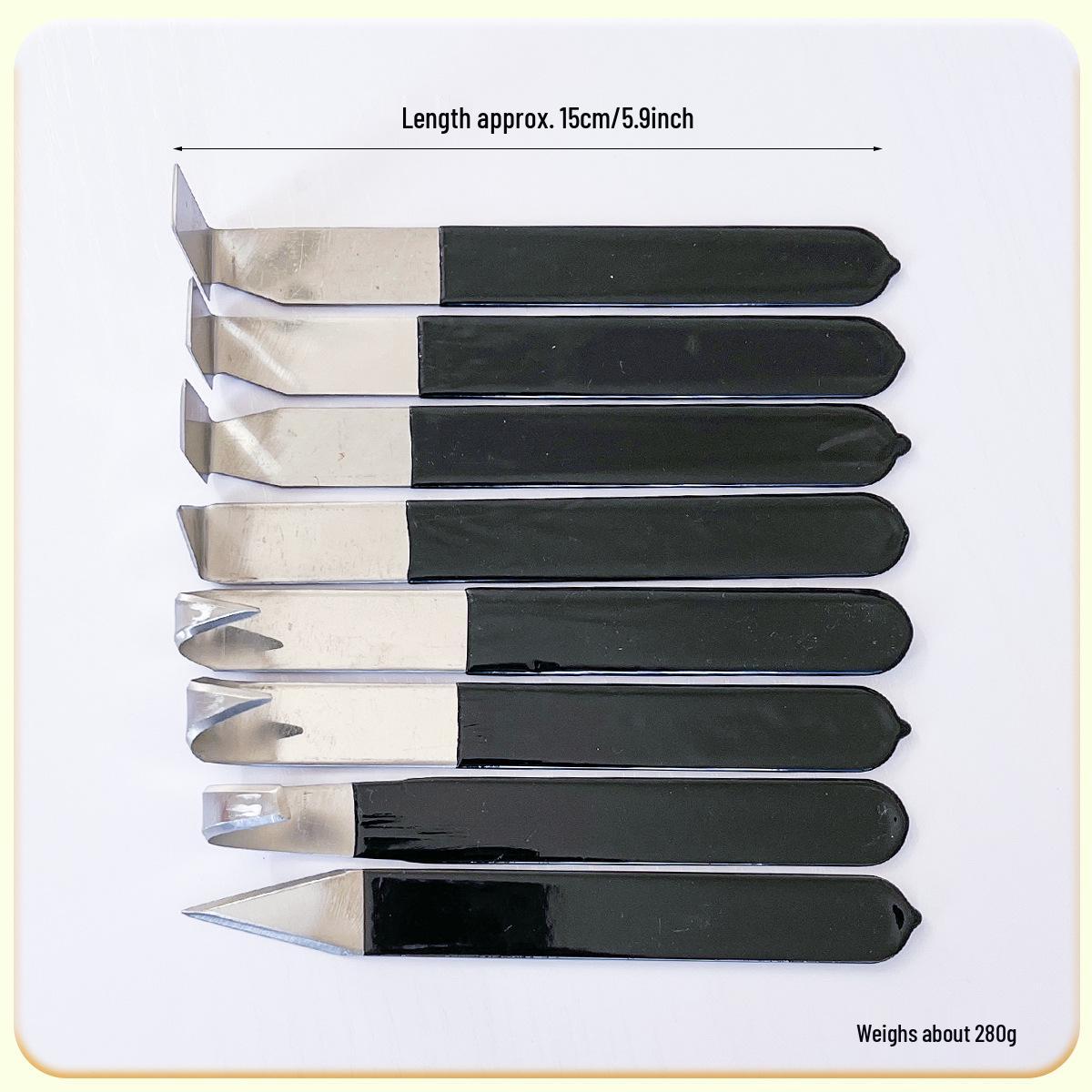 

8-Piece Clay Trimming and Sculpting Tool Set: Ceramic Scrapers and Handmade Fine Trimming Knives