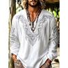 T-shirt casual da uomo a maniche lunghe con stampa