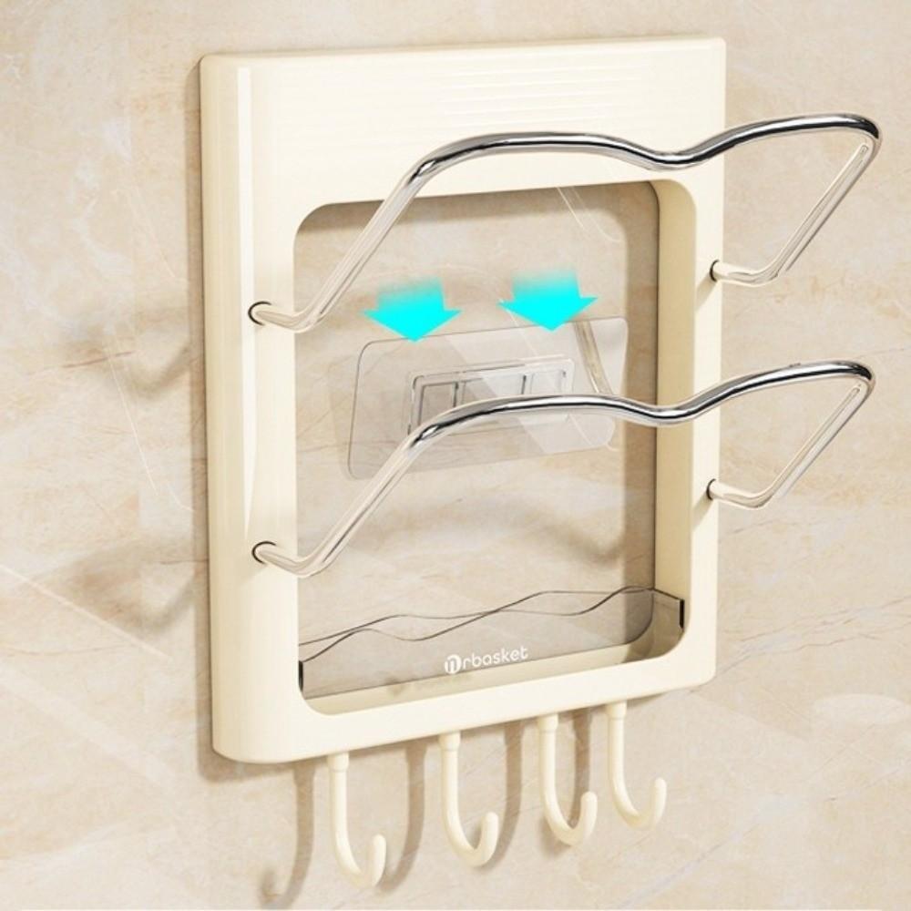 Space Saving Wall Mounted Pot Lid Holder Storage Rack with Hooks Chopping Board Stand Utensil Holder Drain Shelf Kitchen