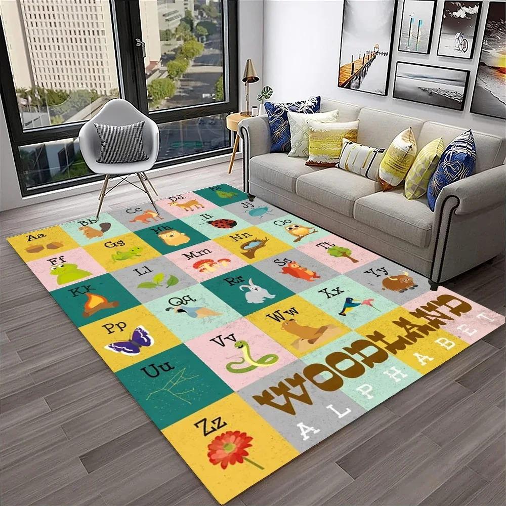 Alphabet ABC Carpet Early Education Cartoon Children Crawling Rugs Non-slip Bedroom Living Room Sofa Home Decoration Floor Mat