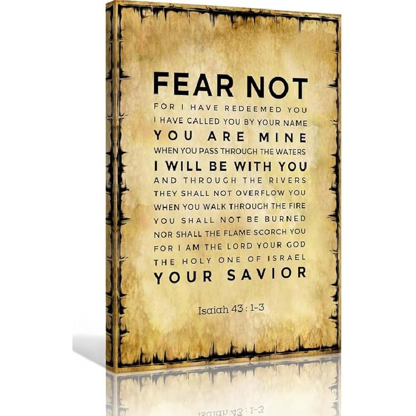 Pejinlu Isaiah 43 1-3 Fear Not Bible Verse Wall Art, Christian Wall Art Bible Verse Wall Art Scipture Poster Prints for Bedroom Pictures for Bathroom 8.00  x12.00