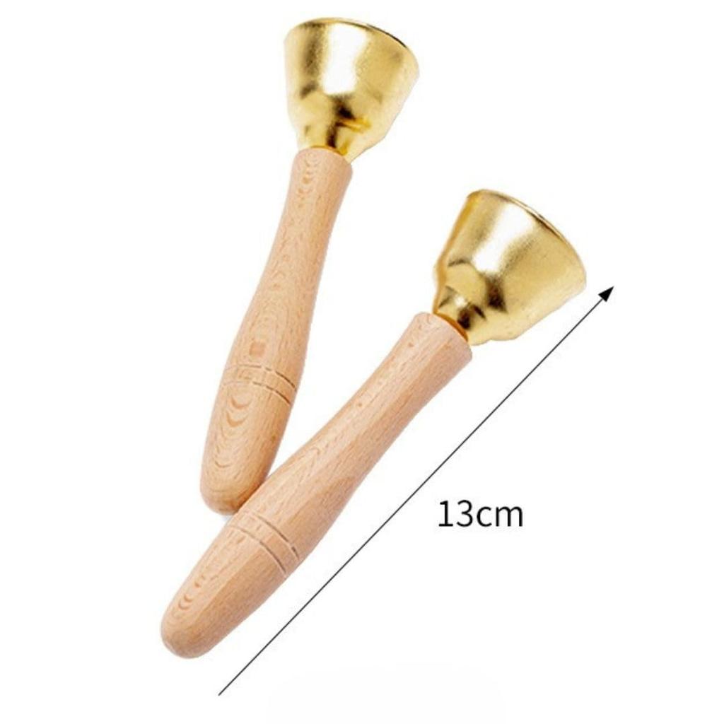 Cobalt Planet Percussion Instrument and Jingle Perfect for Music and 5-Piece Set Tambourine, Castanets, Handbells, Triangle, Bells. Beginners,