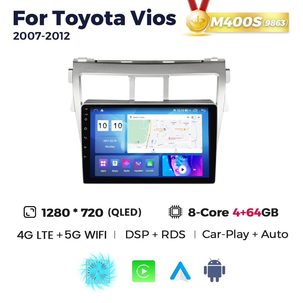 Navifly Wireless Carplay Android Auto Radio auto player video pentru Toyota Vios Yaris 2007 2008-2012 WIFI GPS Stereo 2Din Unitate principală