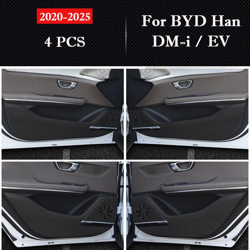 For BYD Han DM-i EV 2020 - 2026 Car Door Anti-kick Pad Leather Interior Protection Anti-dirty Sticker Decor Stickers Accessories