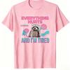 Funny Tired Raccoon Meme TShirt Everything Hurts And Im Tired Vintage Geometric Art Print Unisex Unisex Lazy Mood Daily Wear Tops