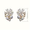 Stylish And Versatile Five-Petal Flower Stud Earrings, Small And Easy Imitation Pearl Earrings