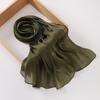 Island Wrinkled Scarf Women'S Shawl Island Satin Smooth Crepe Solid Color Bright Silk Yarn Malaysian Headscarf