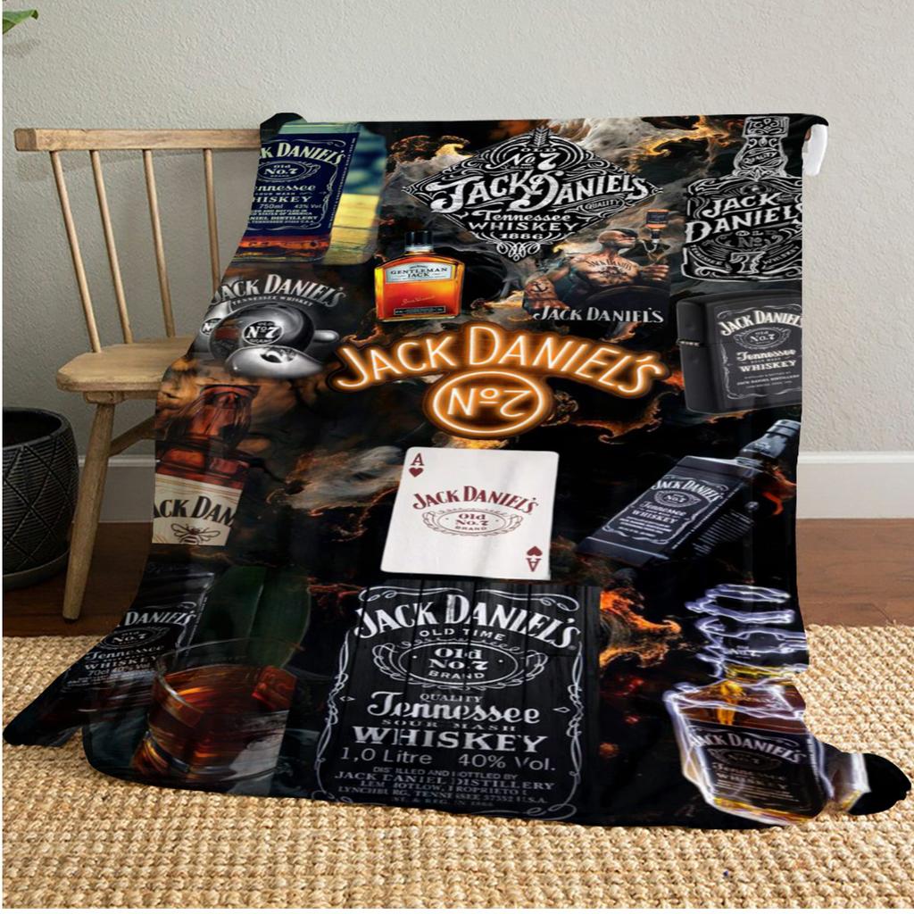 Jack Daniel's Tennessee Whiskey Plush Blanket Soft Comfortable All Seasons blanket Sofa Office Naps blanket Outdoor Travel throw Perfect Gift