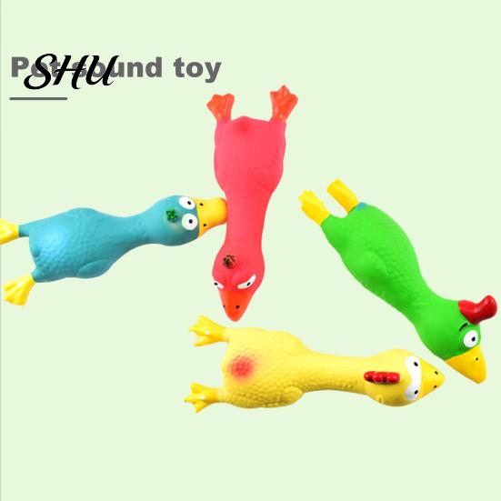 Pet Toy Chicken Shape Latex Dog with Sound Boredom Relief Teeth Cleaning for Throwing Molar Bite-Resistant Funny Squeaky Chew Cute