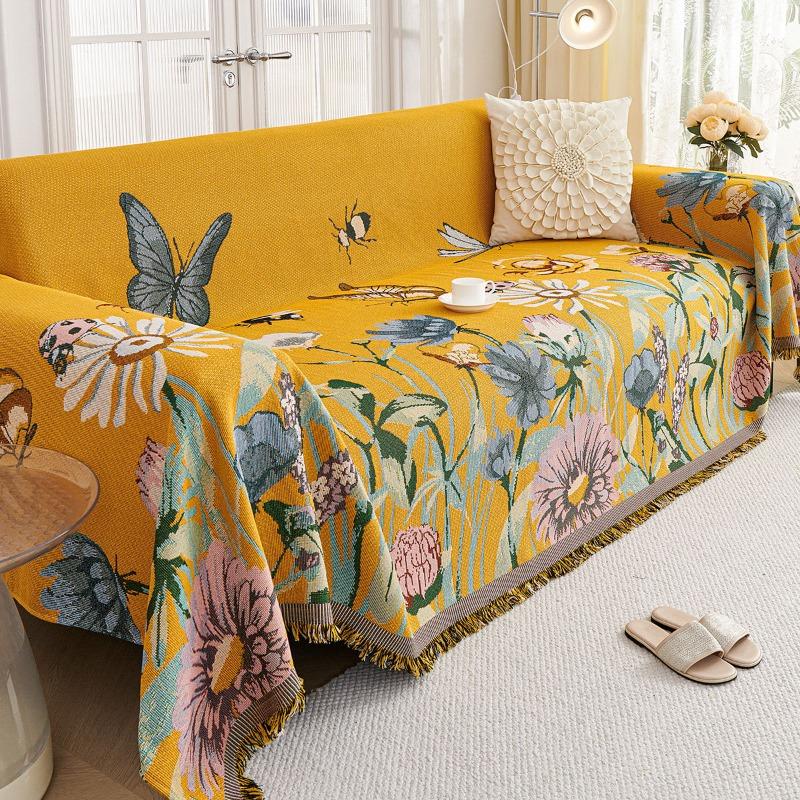 Американский Ретро Пасторальный Стиль Цельный Чехол для Дивана Пылезащитный Противоскользящий Декор Домашнее Диванное Полотенце Летние Универсальные Чехлы для Дивана