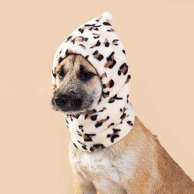 Atmungsaktive Haustier-Halsmanschette, warmer Welpenschal, kleine, mittelgroße und große Hunde, beruhigende Ohrenschützer