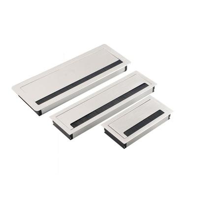 Flip Cover Conference Table Threading Box Square Wire Hole Cover Office Desk Wiring Box Aluminum Alloy with Brush